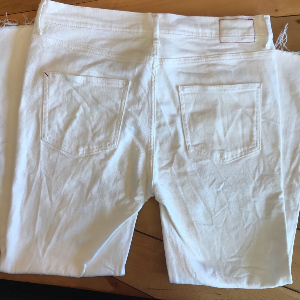 Marine Layer Crop Flare White Denim Jeans 30 - Picture 6 of 6